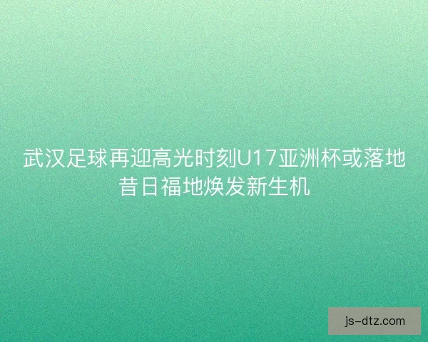 武汉足球再迎高光时刻U17亚洲杯或落地昔日福地焕发新生机